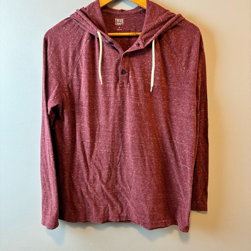 Mens True Craft Henley Hoodie Small